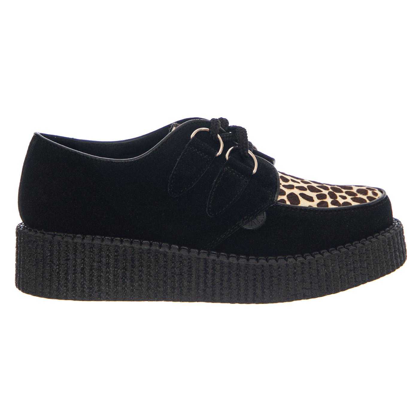 Wulfrun Shoes - Black / Leopard - Scarpe Stringate Profilo Basso Donna Multicolore UDSUM-C010-BKS-LEO . UNDERGROUND 