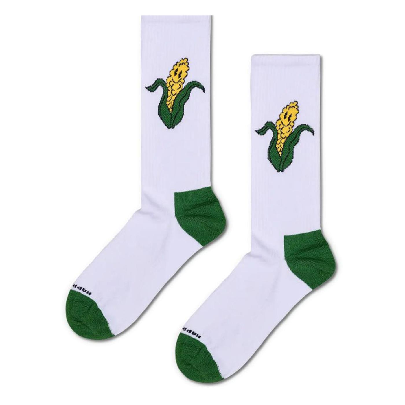 Corn Sneaker Sock White - Calzini Bianchi P004144 WHITE HAPPY SOCKS 