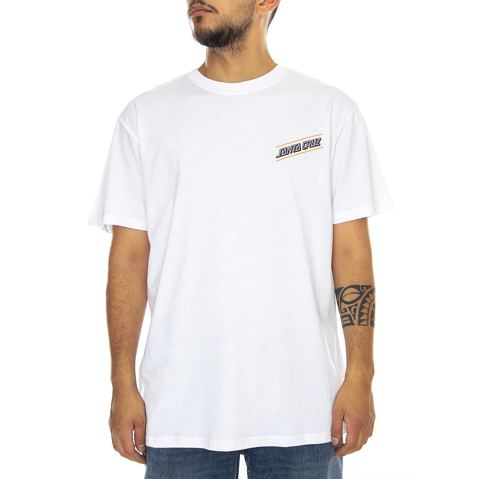  Multi Strip Tee White  SANTA CRUZ 