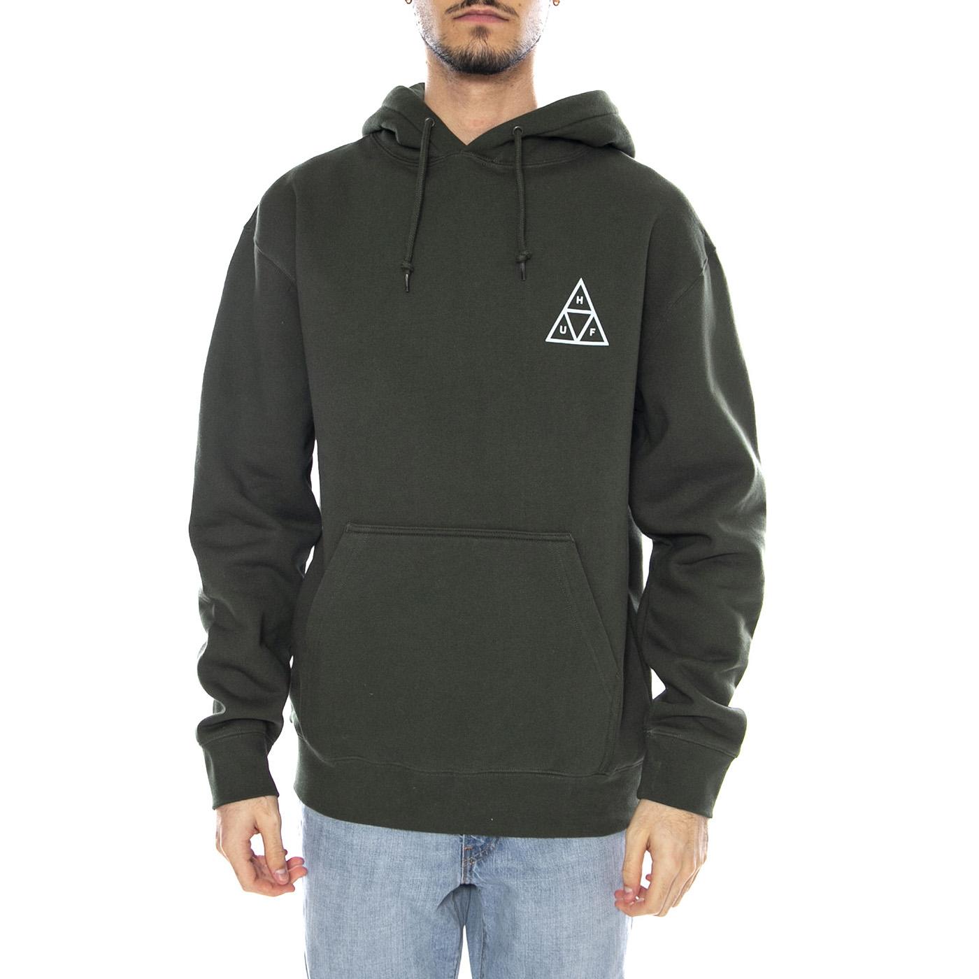HUF Set TT P/O Hoodie -- Felpa Uomo Cappuccio Hunt Green PF00572 HUN HUF 