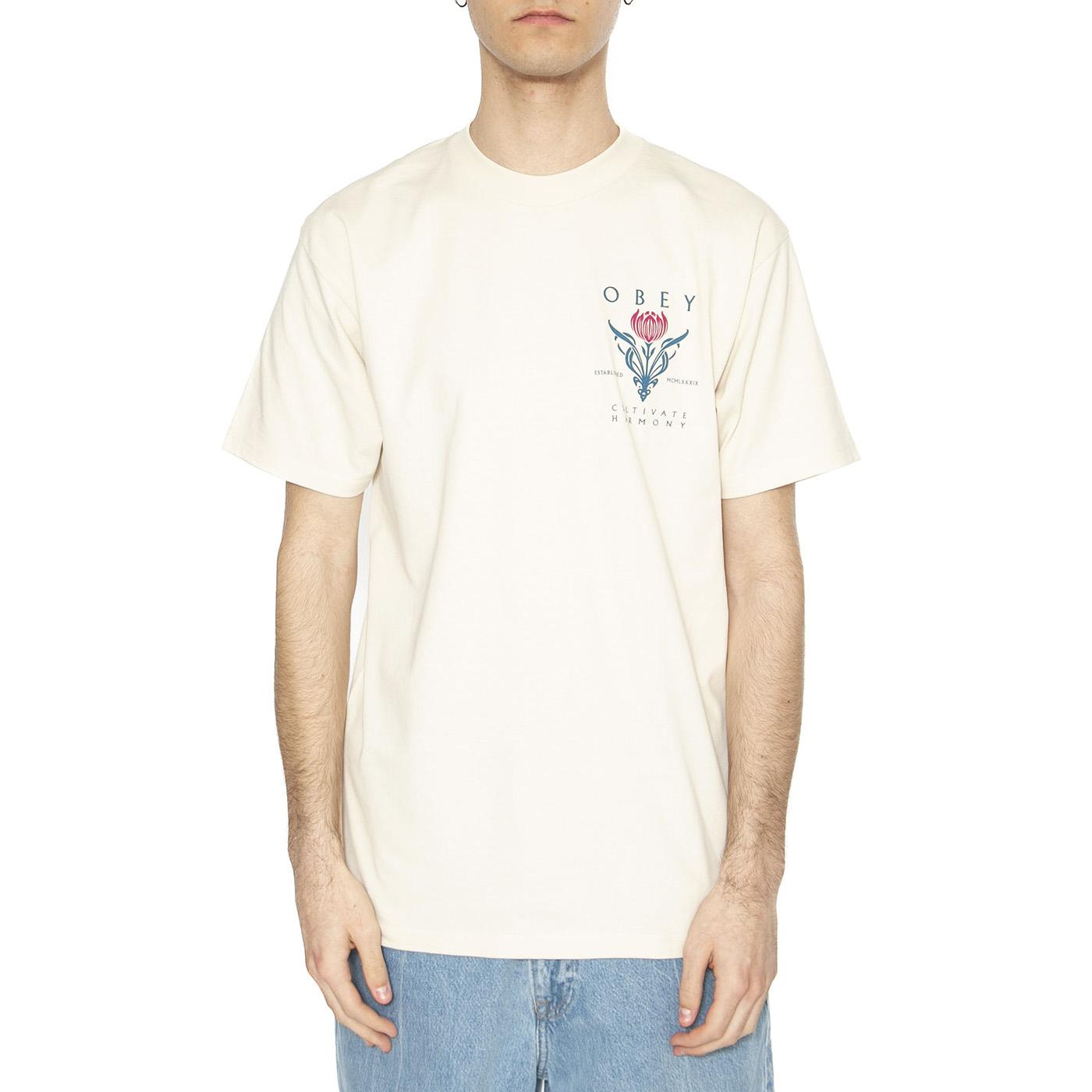 Obey Cultivate Harmony Classic Tee Beige - Maglietta Girocollo Uomo Beige 165263796-CRM  OBEY 