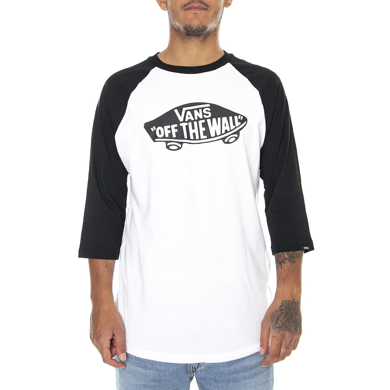 Mn OTW Raglan T-Shirt - White / Black - Maglieta Maniche 3/4 Uomo Bianca VXXMYB2  VANS 