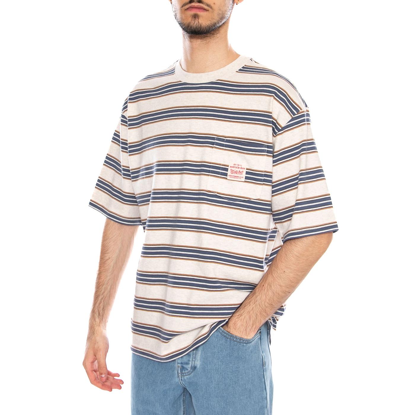 Workwear Tee Caspian Stripe - Maglietta Girocollo Uomo Multicolore A5850-0027 CSW LEVIS 