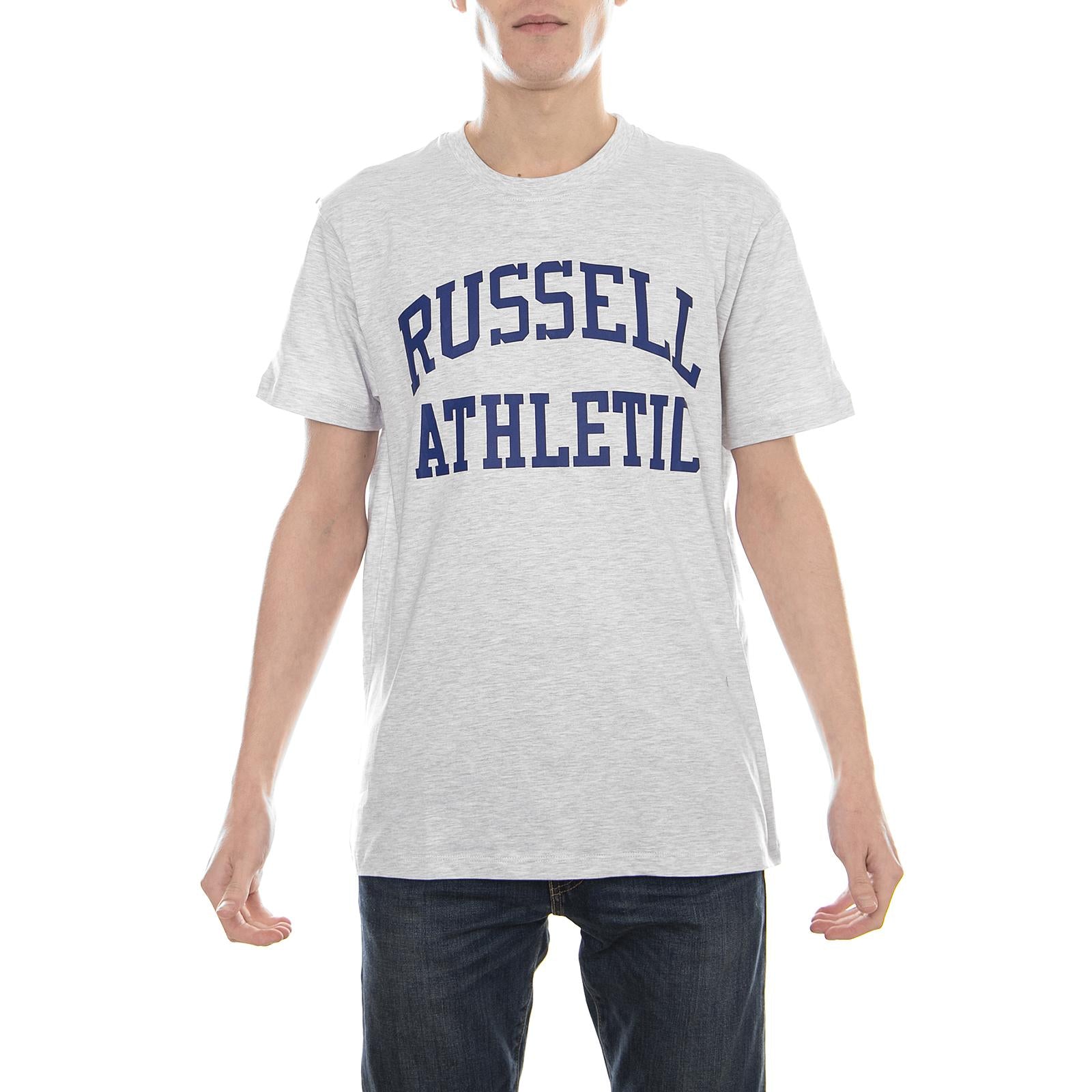 S/S CREW TEE WITH CLASSIC  ARCH LOGO PRINT A8-002-1/089-BH  RUSSELL ATHLETIC 