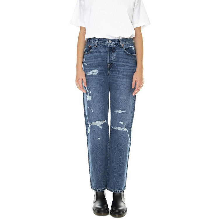 90'S 501 Z3269 Indigo Destructed - Pantaloni Denim Jeans Donna Blu A1959-0010  LEVIS 