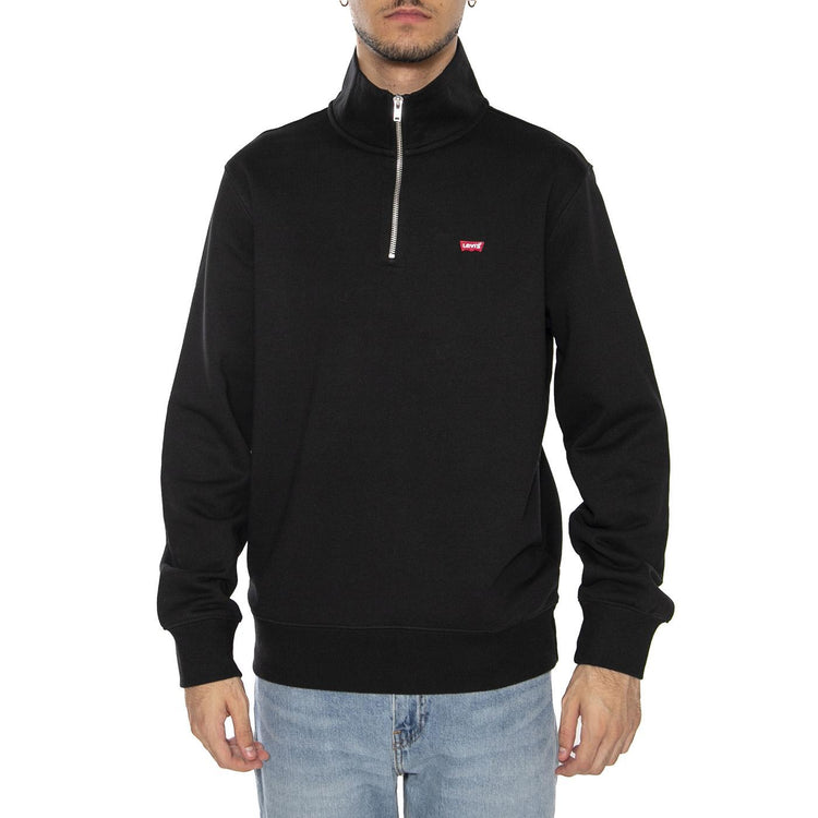 Original HM 1/4 Zip Mineral Black - Felpa Uomo Nera A8606-0000  LEVIS 