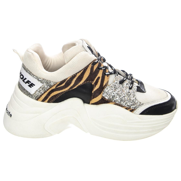 Track Tiger - Scarpe Stringate Profilo Basso Donna Bianche / Multicolore NWSTRACK-TIGER  NAKED WOLFE 