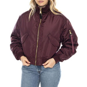 MA-1 Cropped Bomber -- Giacca Donna Dark Cherry Bordeaux F258010 608 ALPHA INDUSTRIES 
