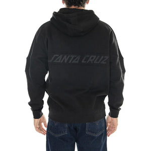 M' Tonal Strip Panel Zip Hood Black - Felpa con Cappuccio Uomo Nera Tonal Strip Panel Zip Hood Black  SANTA CRUZ 