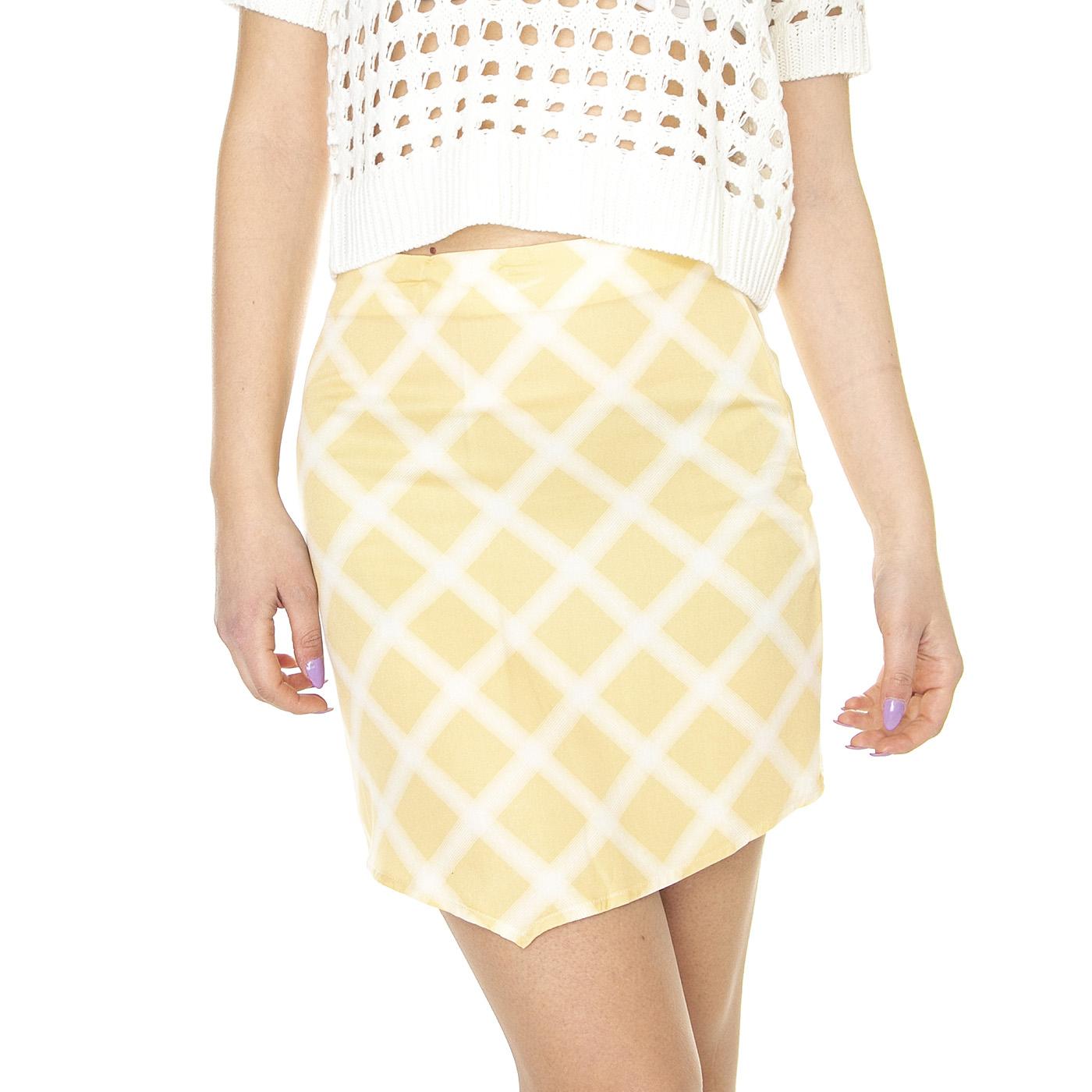 Falda Corta de Tiro Alto con Estampado de Cuadros - Gonna Multicolore 31W/11205  WILD PONY 