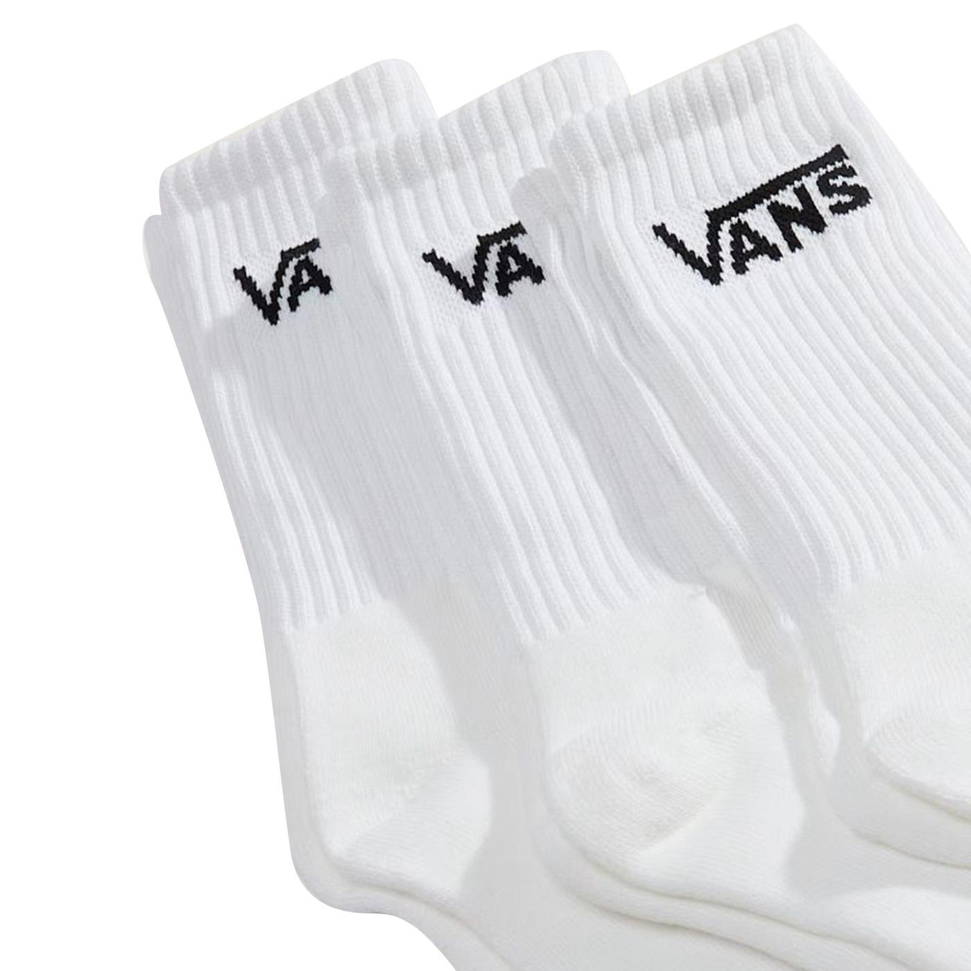 Classic Crew Rox White - Set 3 Paia di Calzini Bianchi VN000QBV WHT1 VANS 