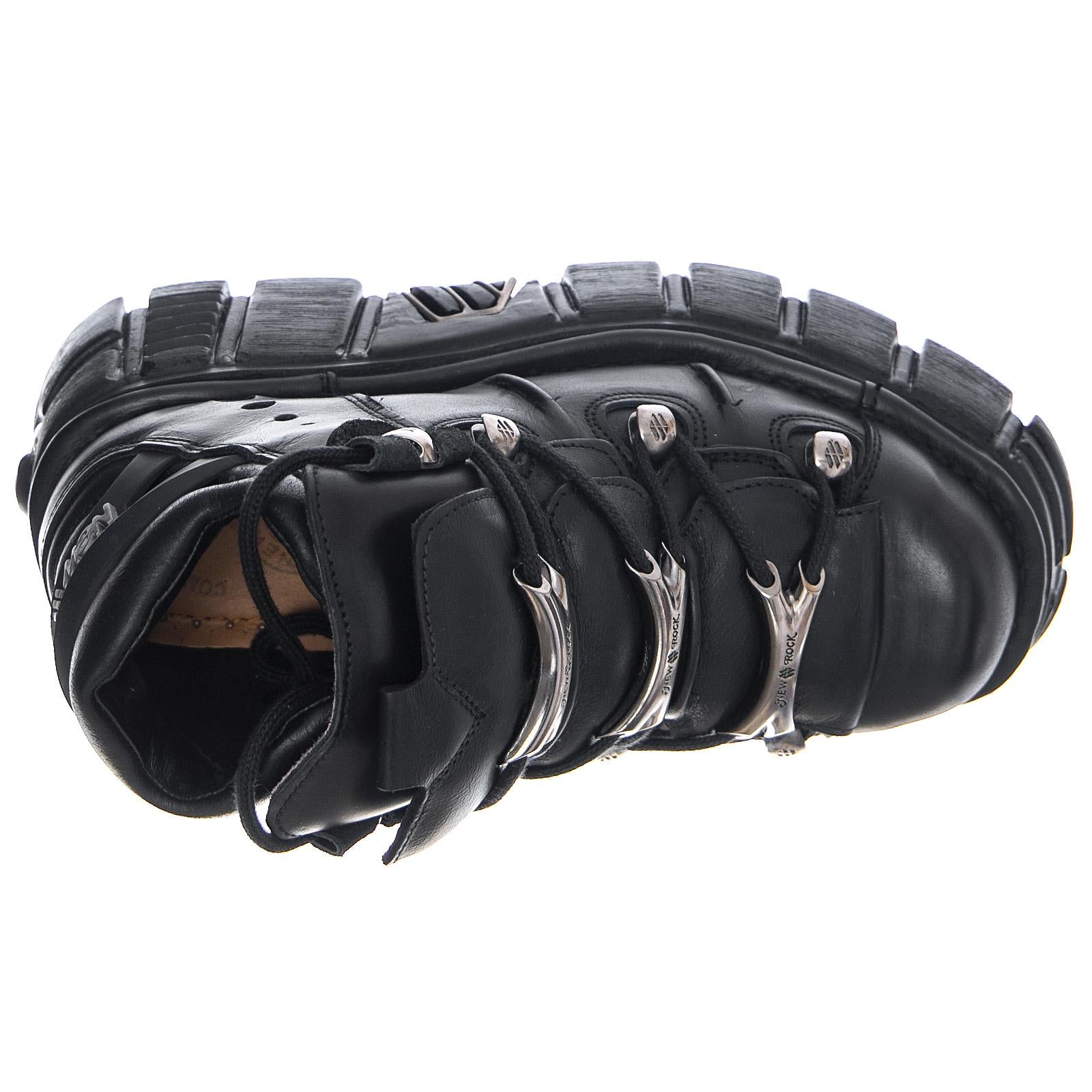 Itali106-C66 Shoes - Black - Scarpe Stringate Profilo Basso Donna Nere NRSM-106-C66  NEW ROCK 