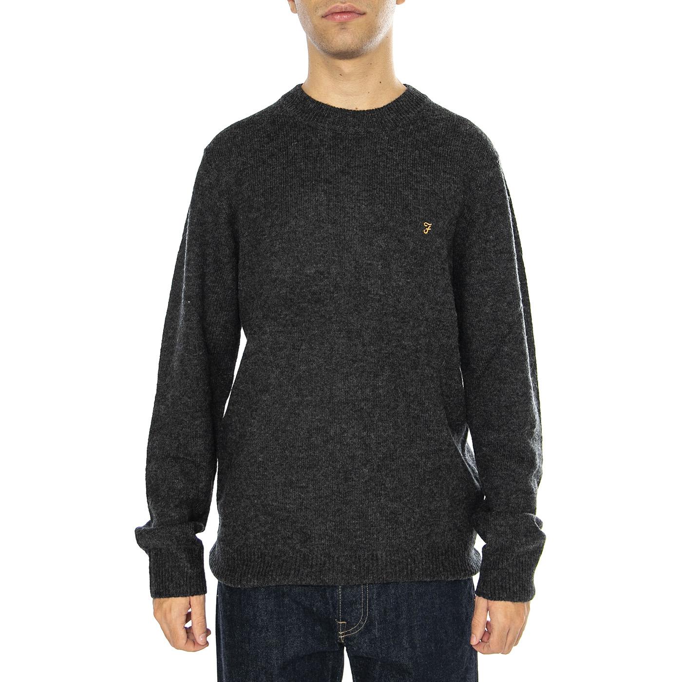 Birchall Crew Sweate Black Oyster - Maglione Uomo Nero F4GFB042  FARAH 