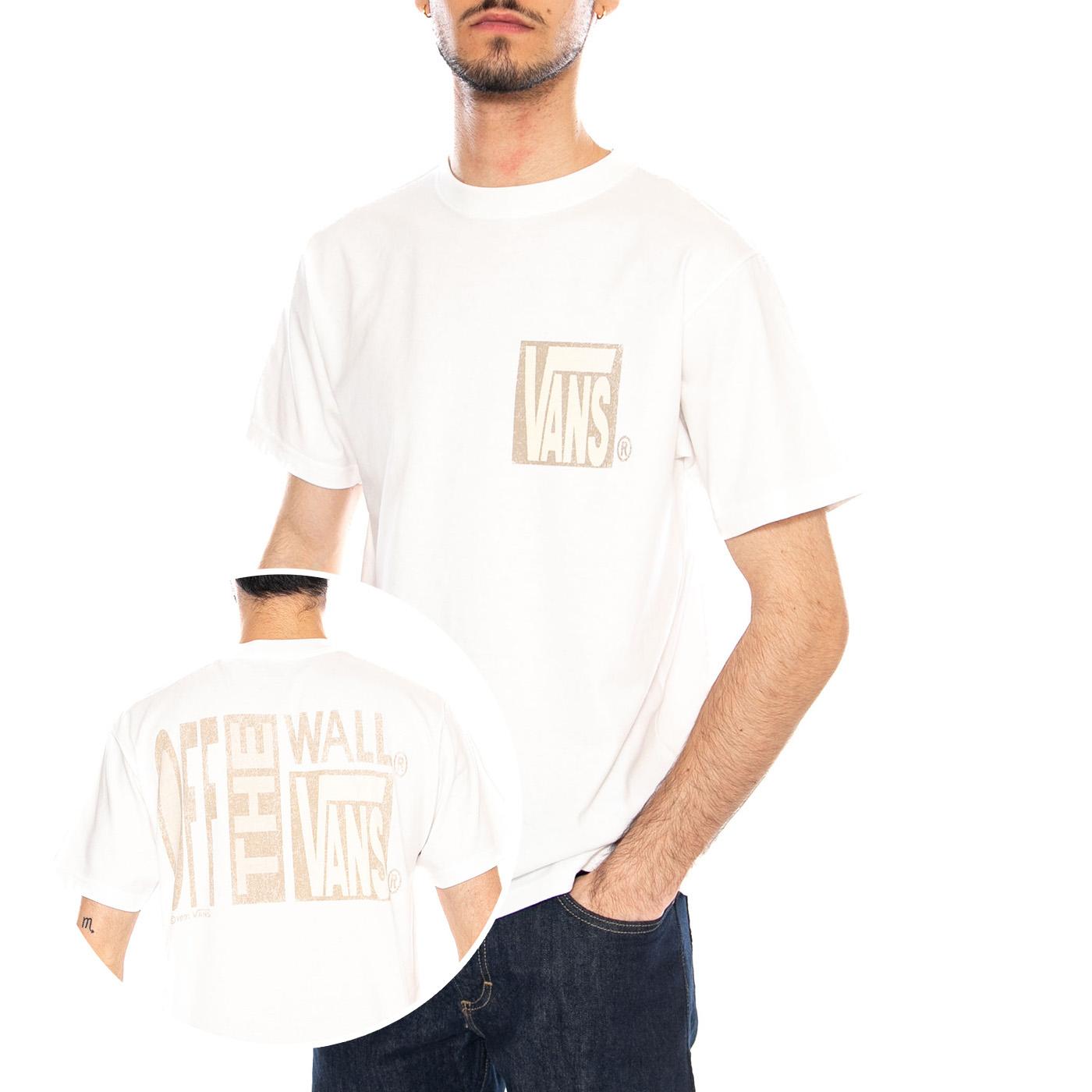 Stretch Stack Crackle S White - Maglietta Girocollo Uomo Bianca VN000SWE WHT1 VANS 