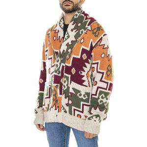 Farah - Cardigan Uomo Marrone / Multicolore TOCO448  TOOCO 