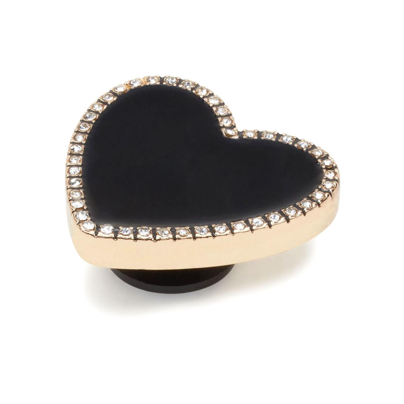 Black Heart with Gold Outline - Charm per Calzature Crocs Nero CR.3218 JIB UCOL CROCS 