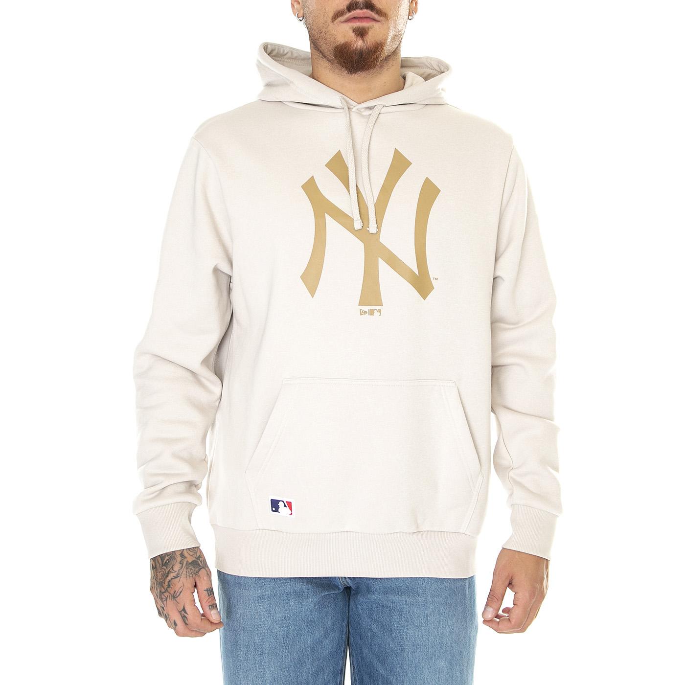 M' Nos Mlb Regular Hoody New York Yankees Stn / White - Felpa con Cappuccio Uomo Beige 60416743  NEW ERA 
