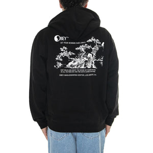Obey Let Your Worries Fade Away Box Fit Premium Zip Hooded F Black - Felpa con Cappuccio Uomo Nera 117483721-BLK  OBEY 