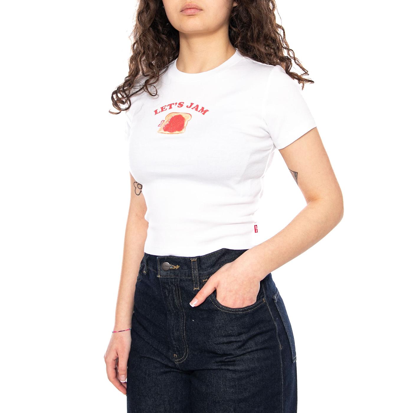 GR Essential Sporty Tee - Lets Jam Bright White - Maglietta Girocollo Donna Bianca A8798 0084 LEVIS 