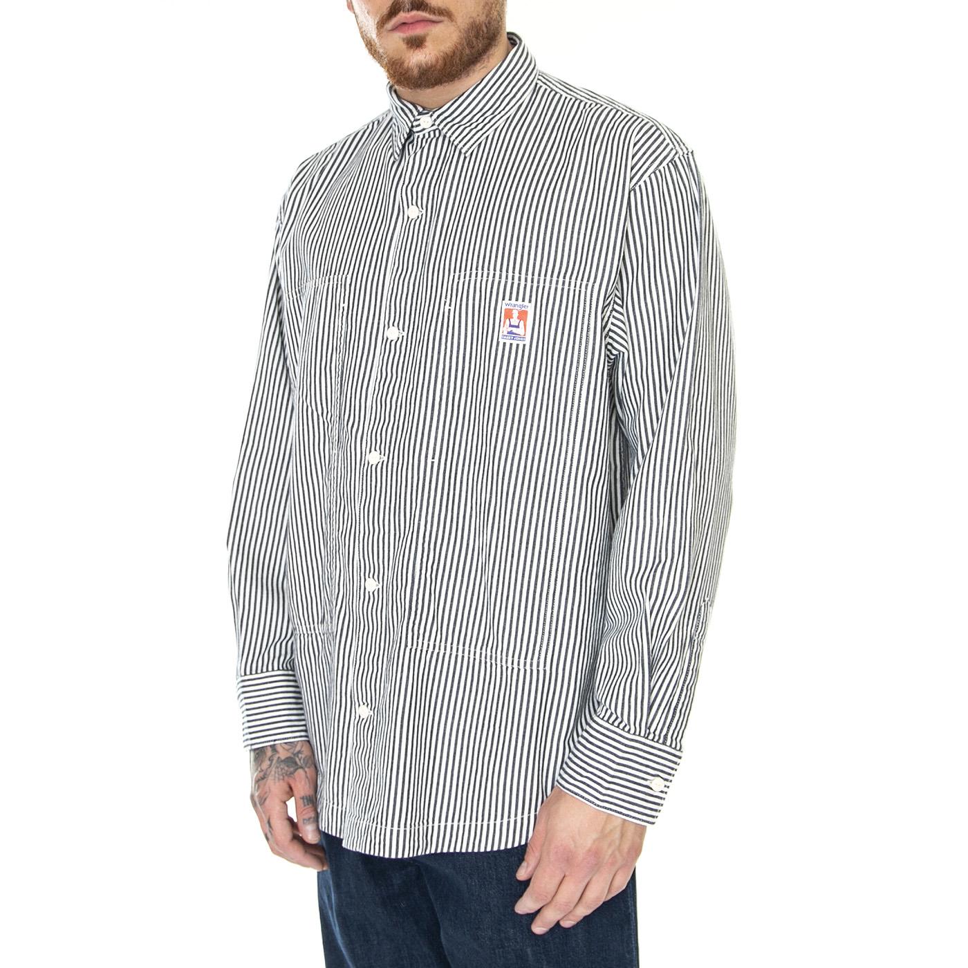 Casey Workshirt hickory Stripe Blue - Camicia Uomo Blu / Multi W542SR31G  WRANGLER 