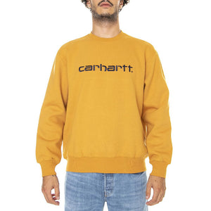 Carhartt Sweat Ochre / Dark Navy - Felpa Girocollo Uomo Giallo Ocra I030229-10EXX  CARHARTT WIP 