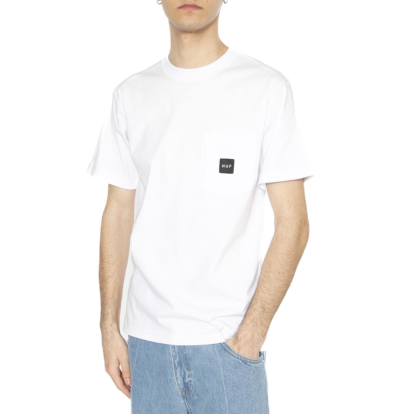 Huf Set Box Logo S/S Pocket Tee White - Maglietta Girocollo Uomo Bianca TS02419-WHITE  HUF 