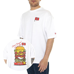 MLB Burger Graphic OS Tee Boston Red Sox White / Black - Maglietta Girocollo Uomo Bianca 60502554  NEW ERA 