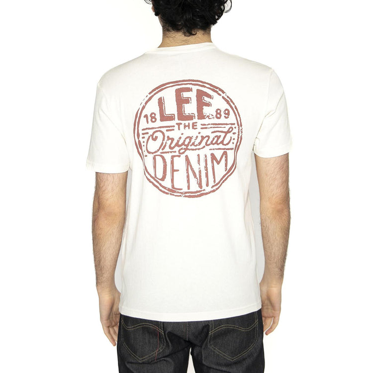 Regular Logo Tee Ecru - Maglietta Girocollo Uomo Bianca 112364552  LEE 