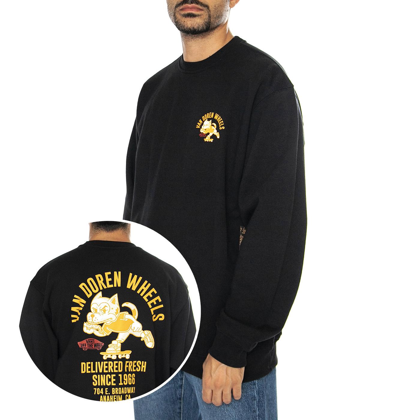 Bark GFX Loose Crew Black - Felpa Girocollo Uomo Nera VN000KU4BLK1  VANS 