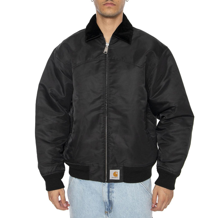 Santa Fe Alumni Jacket Black / Scarlet - Goacca Uomo Ner I035147.31YXX  CARHARTT WIP 