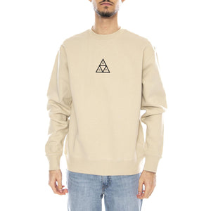 HUF Set Triple Triangle Crewneck -- Felpa Uomo Stone Beige PF00650 STN HUF 