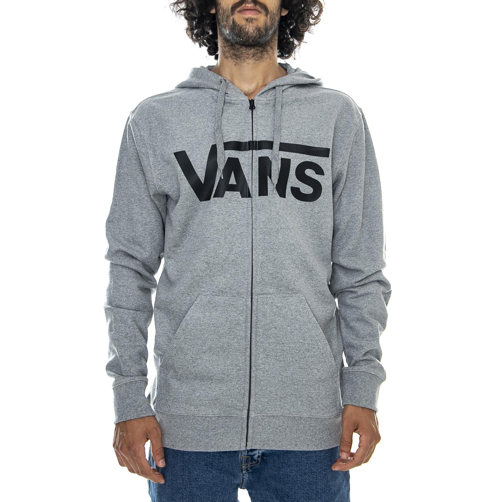 Mn Classic Zip - Heather Concrete - Felpa con Cappuccio e Zip Uomo Grigia VN0A456CADY1  VANS 