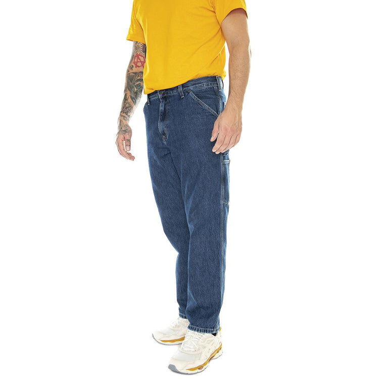 Single Knee Pant Blue /stone washed - Pantaloni Uomo Blu I032024.0106  CARHARTT WIP 