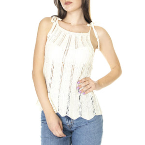 W' Top de Crochet con Tirantes Blanco - Top Donna Bianco 31W/70201  WILD PONY 