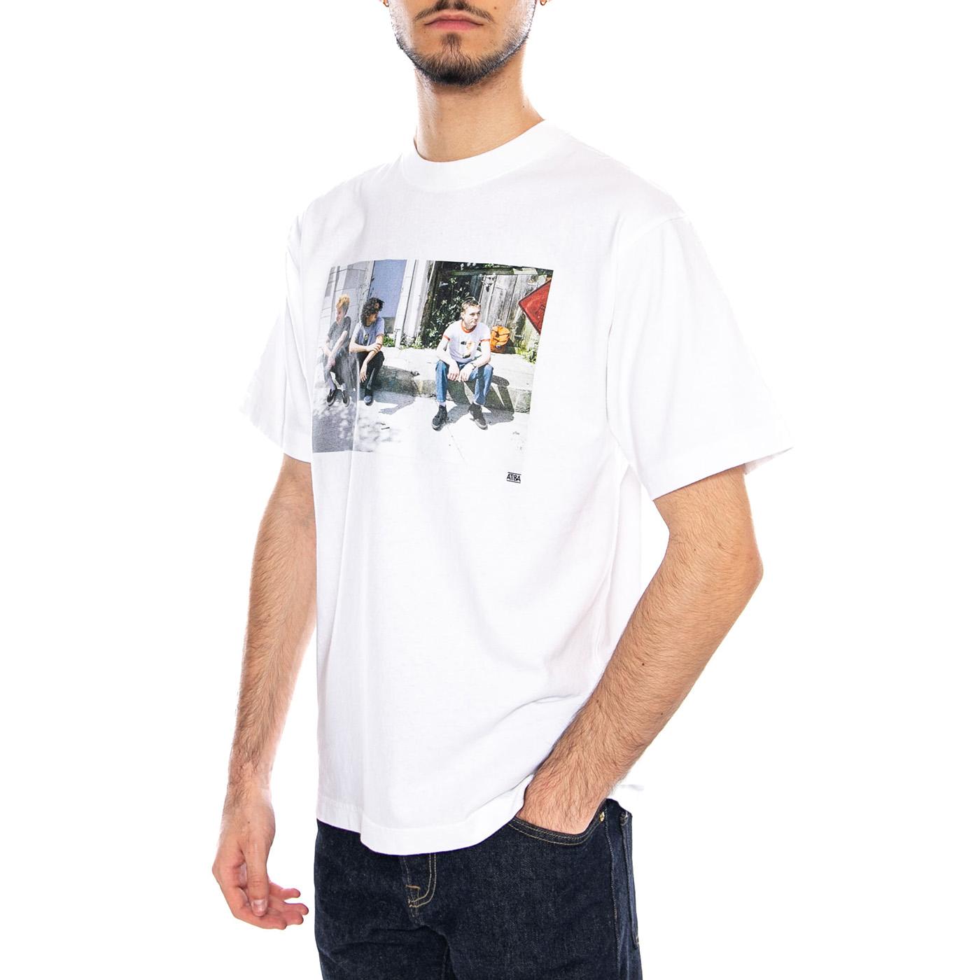 Skate Atiba Haze Curb Crew SS White - Maglietta Girocollo Uomo Bianca VN000QJP WHT1 VANS 