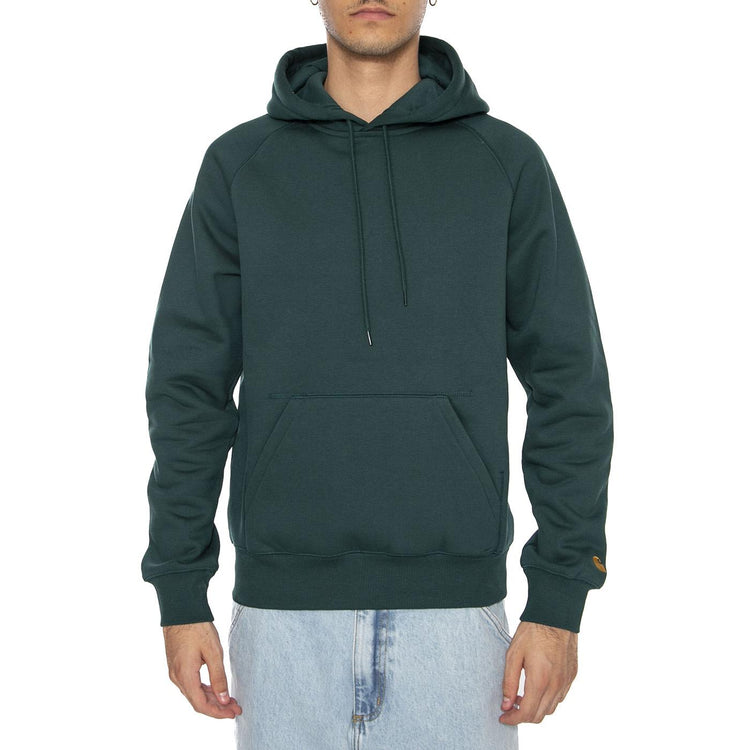 Hooded Chase Sweat Dark Fir / Gold - Felpa Uomo Verde I033661.30YXX  CARHARTT WIP 