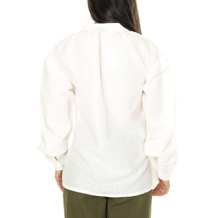 Poet Sleeve Blouse White - Camicia Donna Bianca 112352274  WRANGLER 