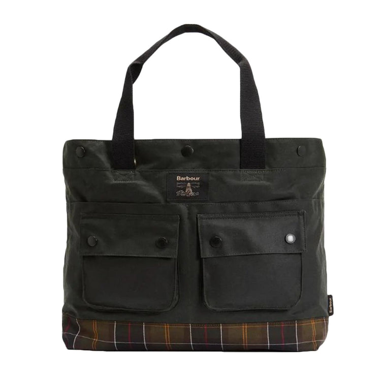 Field Wax Tote Bag Sage - Borsa Tote Verde UBA0750 SG91 BARBOUR 