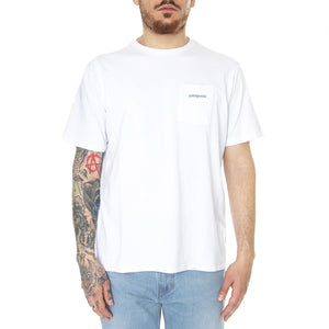 M's Boardshort Logo Pocket Responsibili-Tee White - Maglietta Girocollo Uomo Bianca 37655-WHI  PATAGONIA 