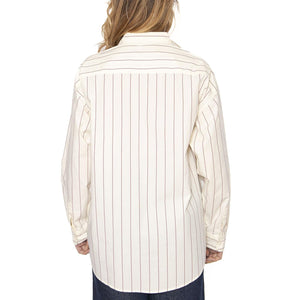 Primavera Stripe Shirt LS Tofu Multi - Camicia Donna Bianca 281200137-TFU  OBEY 