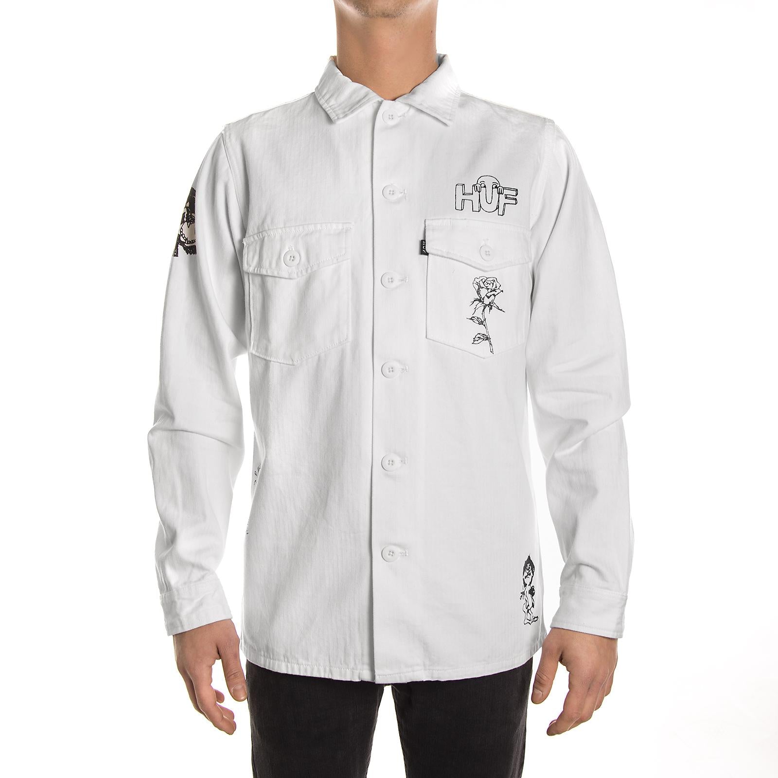 SCRAWL BDU JACKET JK00006-WHITE  HUF 