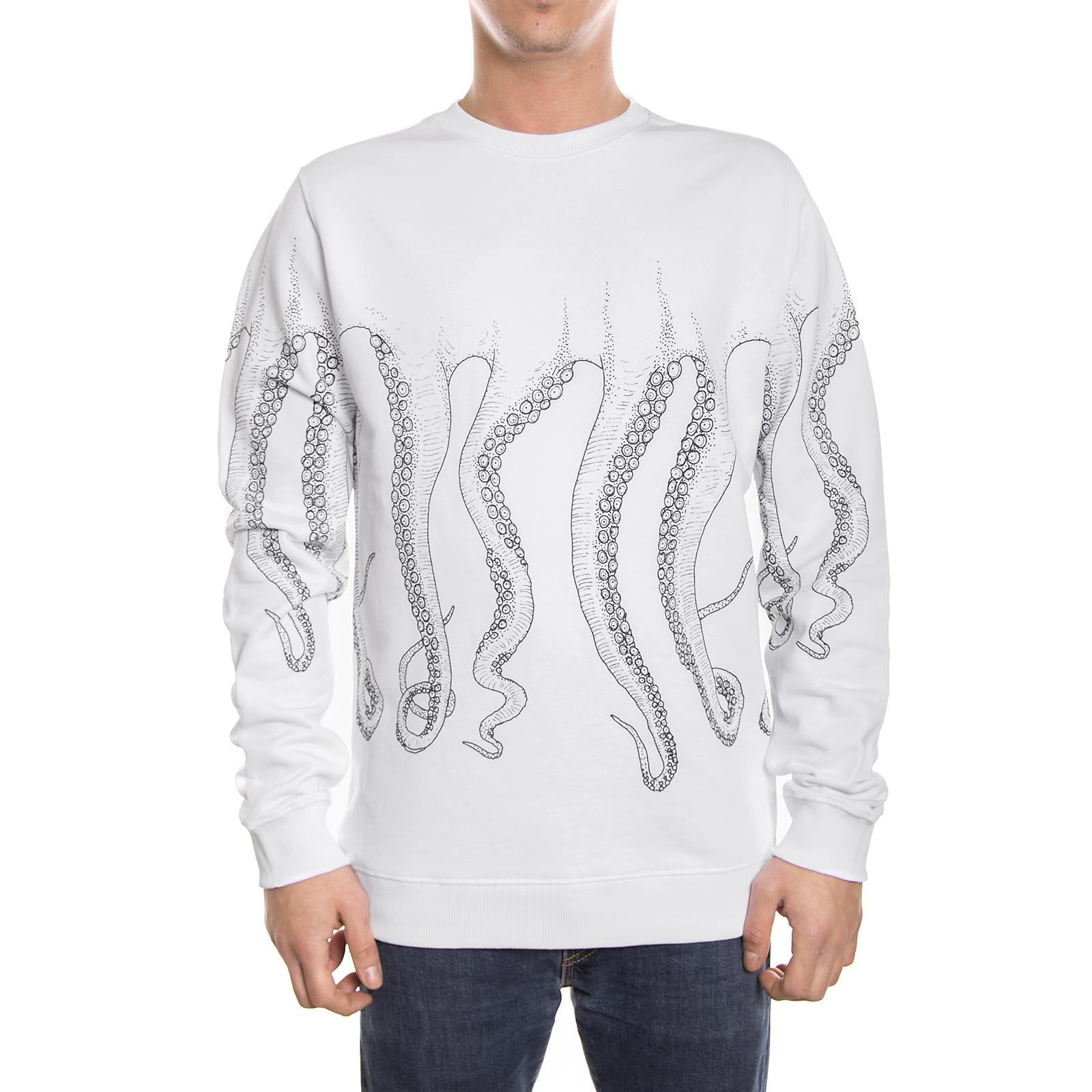 BLACK OCTOPUS OUTLINE CREWNECK  WHITE Esterno 76254_4  OCTOPUS 