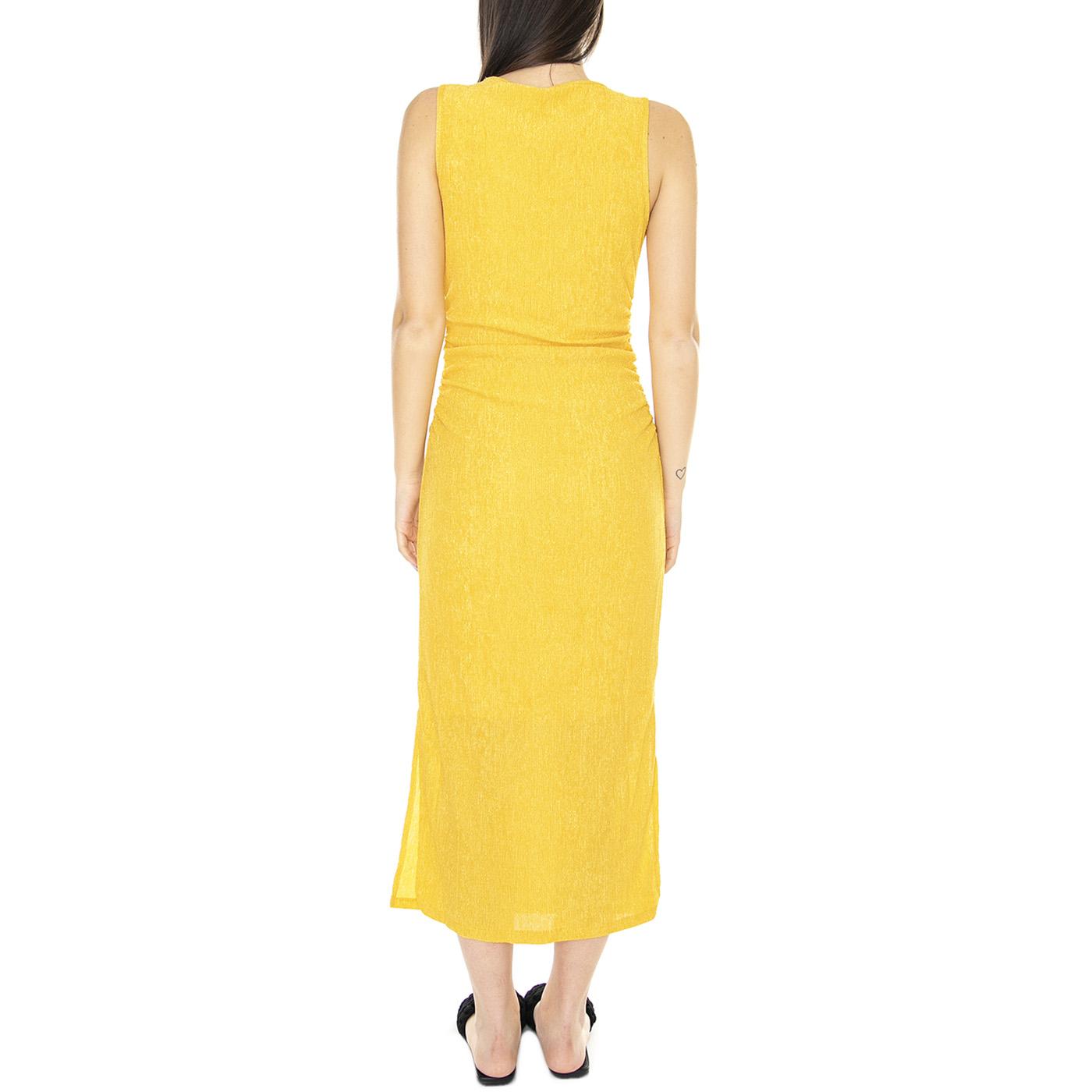 Vestido Midi en Tejido Arrugado Amarillo - Abito Donna Arancione 31W/11254  WILD PONY 