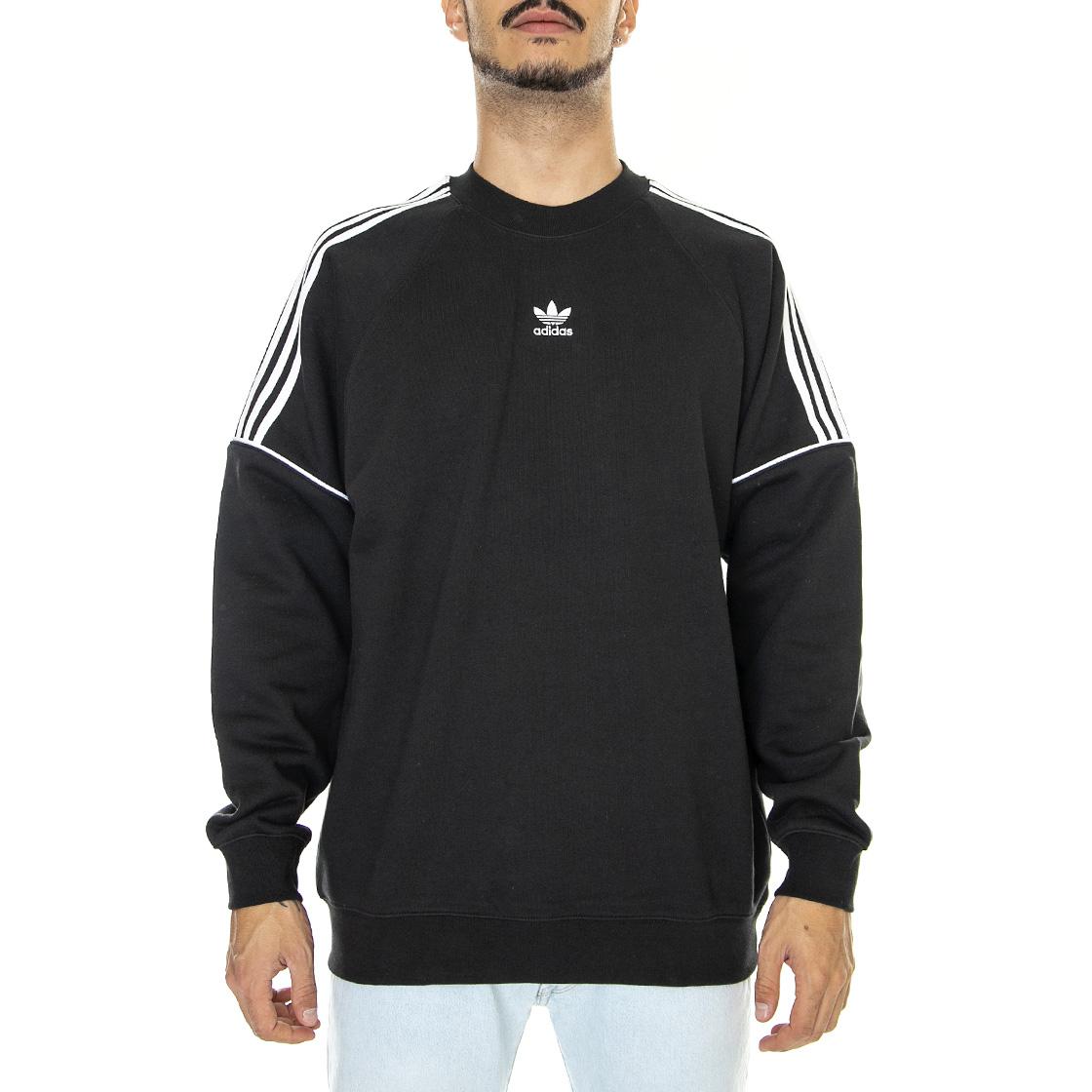 Ess Crew Black - Felpa Girocollo Uomo Nera HK7344  ADIDAS 