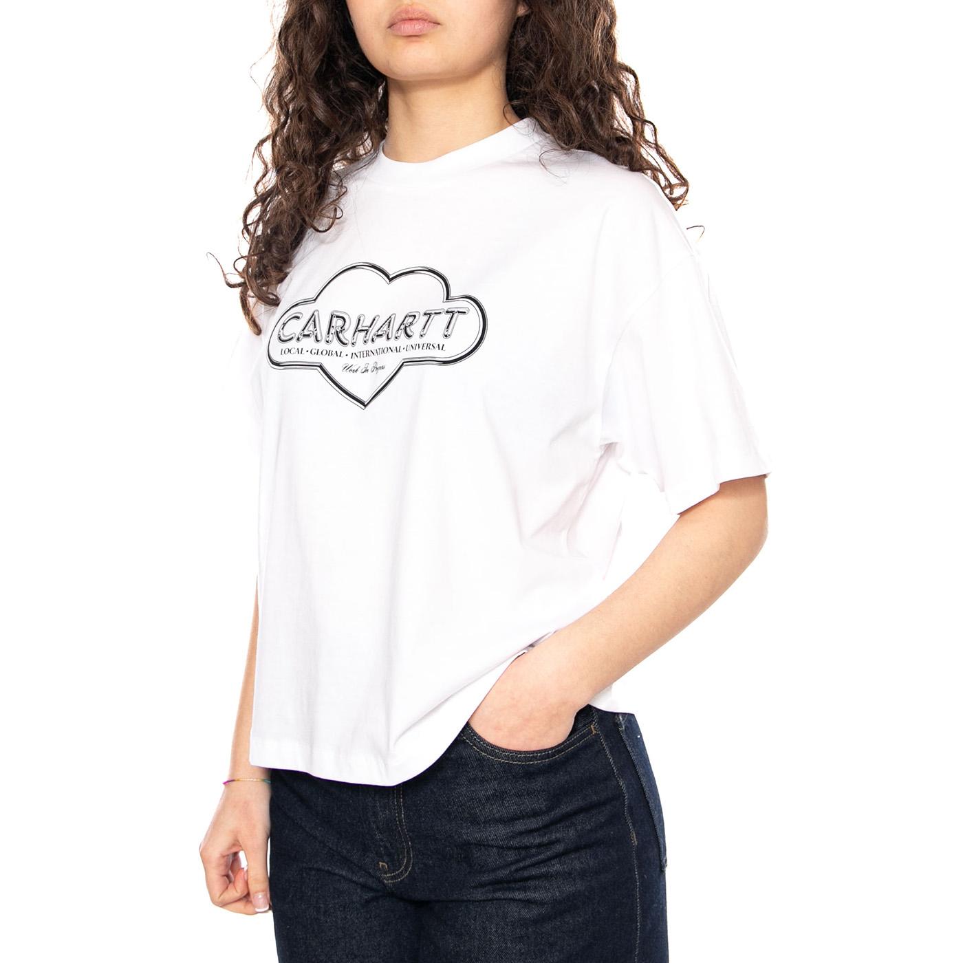 W' S/S Cloud Heart T-Shirt White - Maglietta Girocollo Donna Bianca I036380 02XX CARHARTT WIP 