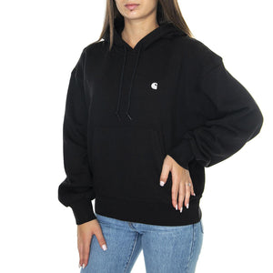 W' Hooded Casey Sweatshirt Black / Silver - Felpa con Cappuccio Donna Nera I032644.0M4XX  CARHARTT WIP 
