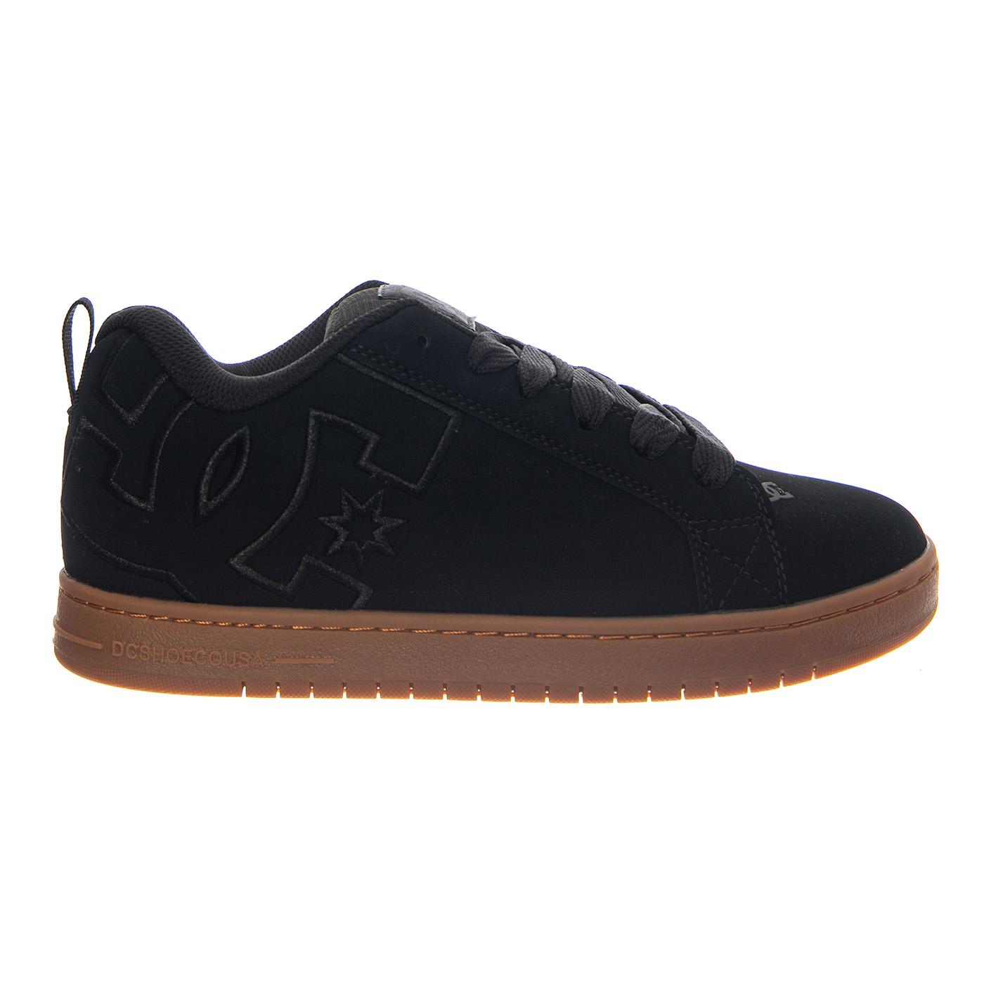 DC Shoes Black / Gum Court Graffik - Scarpe Stringate Uomo Nere 300529-BGM-BLK-GUM . DC 