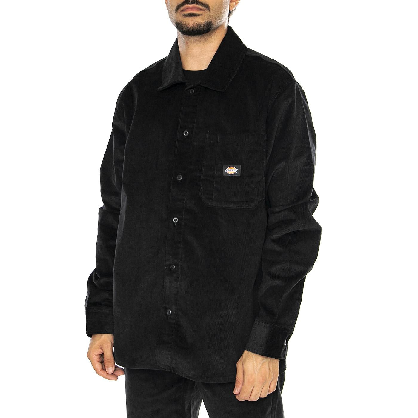 Corduroy Shirt LS Chocolate Black - Camicia in Velluto Uomo Nera DK0A8652BLK1  DICKIES 