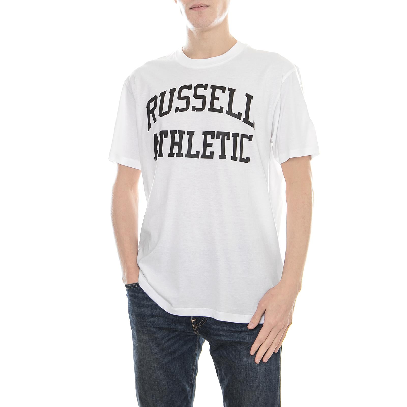 S/S CREW TEE WITH CLASSIC  ARCH LOGO PRINT A8-002-1/001-UW  RUSSELL ATHLETIC 