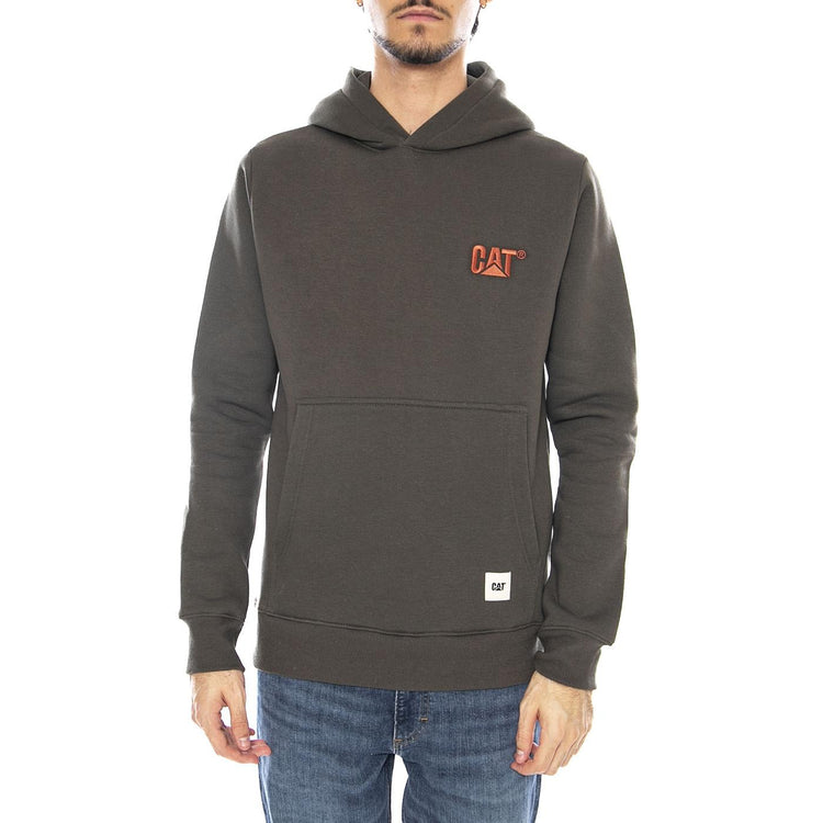 Logo Hoodie Military Olive - Felpa con Cappuccio Uomo Verde 6050193 12365 CAT 